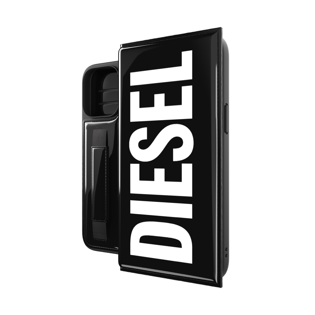 DIESEL Wallet Case iPhone 14 Pro Max Black/White〔ディーゼル