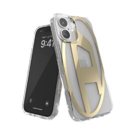 DIESEL Oval D Mirror Clear iPhone 16 Clear/Gold〔ディーゼル〕