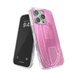 DIESEL Oval D Glitter iPhone 16 Pro Pink〔ディーゼル〕